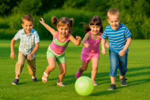 Bambini che giocano all' aperto