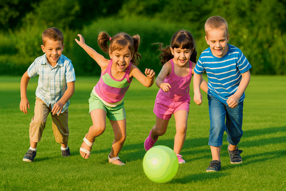 Bambini che giocano all' aperto