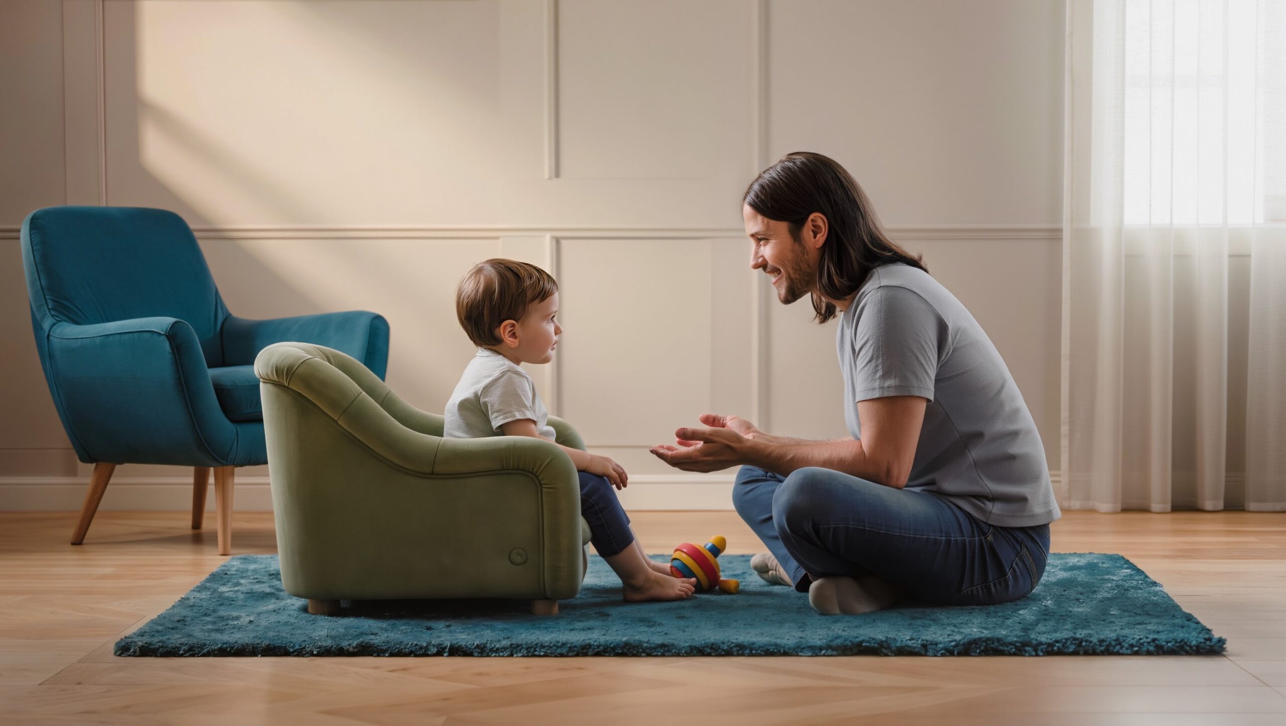 padre e figlio si guardano